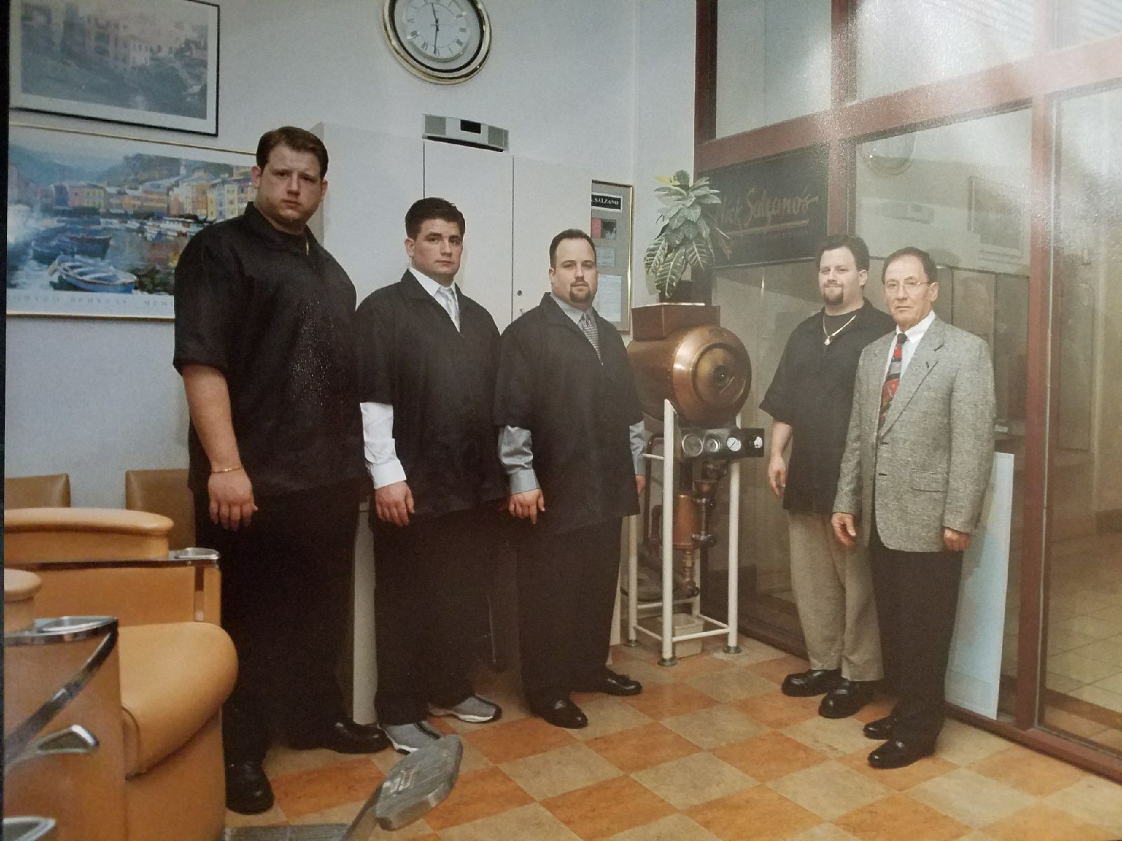 G. Salzano barbering family in Cincinnati father and 3 sons